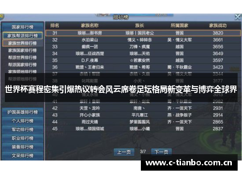 世界杯赛程密集引爆热议转会风云席卷足坛格局新变革与博弈全球界